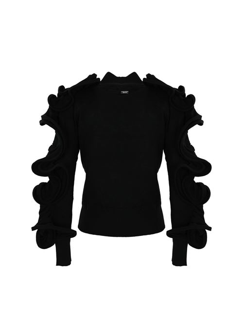 Maglia con rouches in viscosa nero liquirizia NO SECRETS | 243NS016LIQUIRIZIA